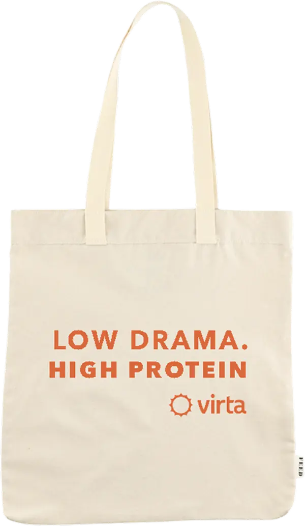 Low Drama, High Protein tote bag